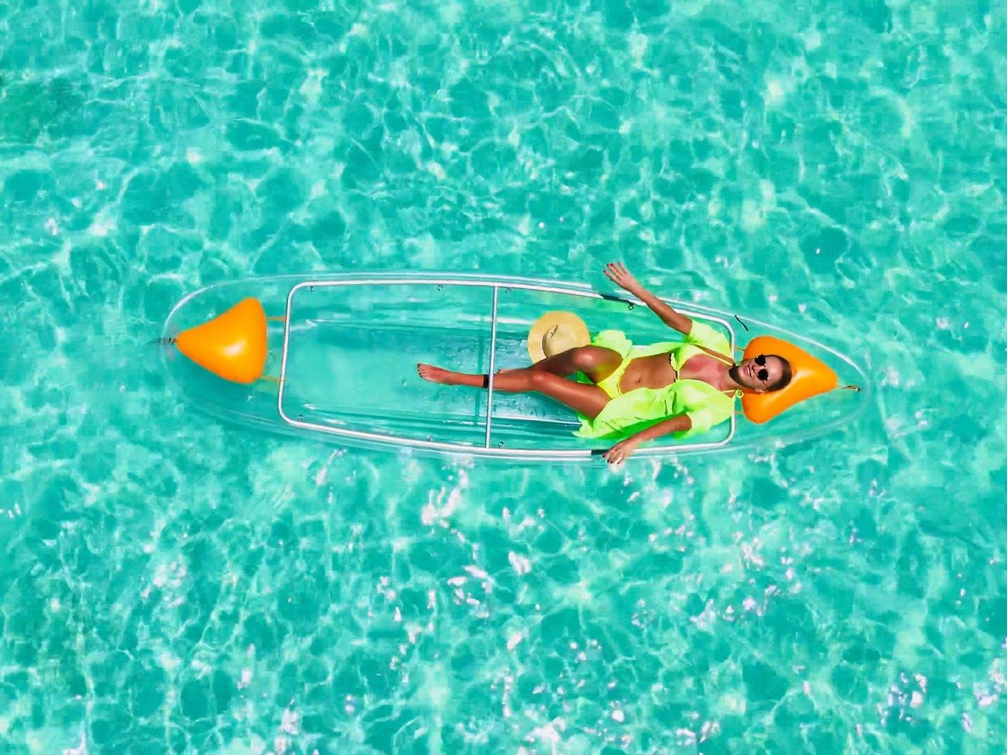 Clear Kayak Drone Photoshoot